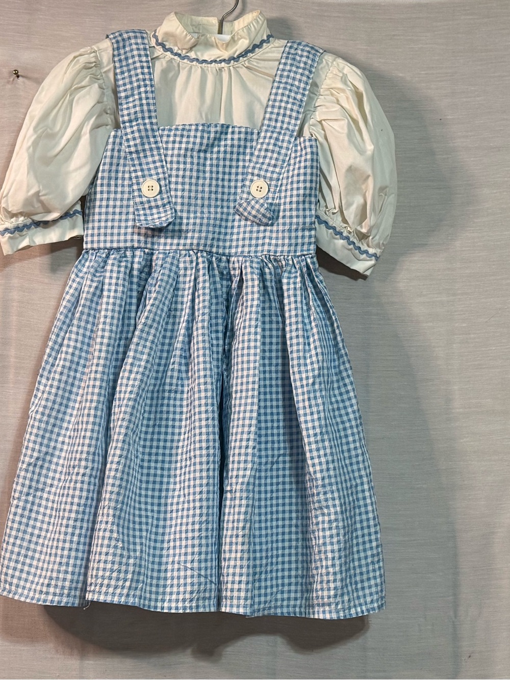 Vintage Handmade Dorothy Blue Gingham Girls Costume Dress